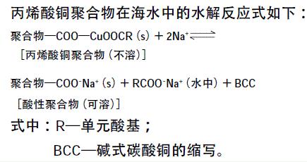 丙烯酸銅聚合物在海水中的水解反應(yīng)式